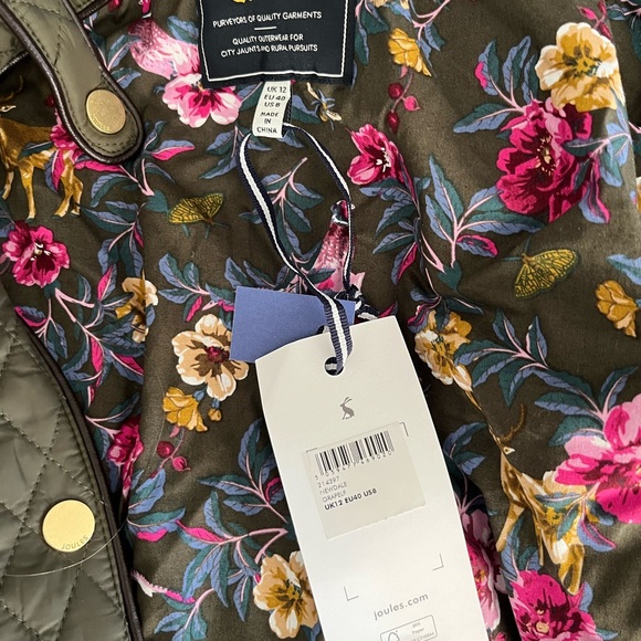 Womens Joules Newdale Quilted Jacket, Olive Green, NWT - Picture 7 of 7